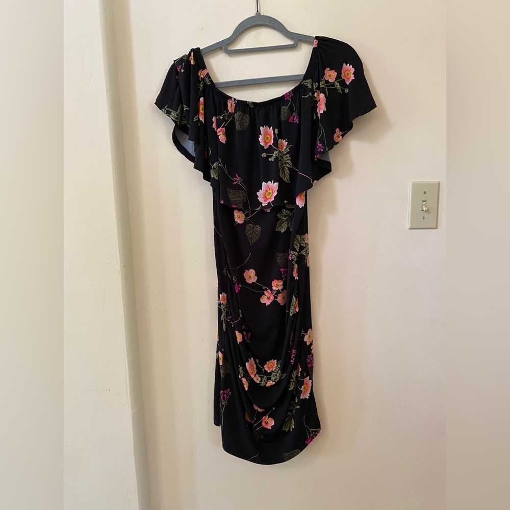 MyBump Luke 2:40 Maternity Dress Bundle (2) Floral & Polka Dot Ruffle Bodycon M - Picture 12 of 13